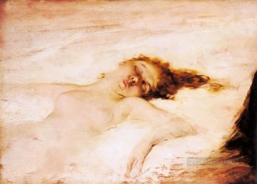 Una mujer desnuda yacente Eduardo León Garrido Pinturas al óleo